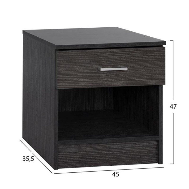 Bedside table with 1 Drawer Zebrano 45x35.5x47cm FK2345.02 Bedside table with 1 Drawer Zebrano 45x35.5x47cm FK2345.02