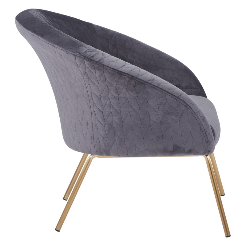 FK8549.01 Armchair Joyce Velvet Grey,metallic legs, 80x76x75 FK8549.01 Armchair Joyce Velvet Grey,metallic legs, 80x76x75