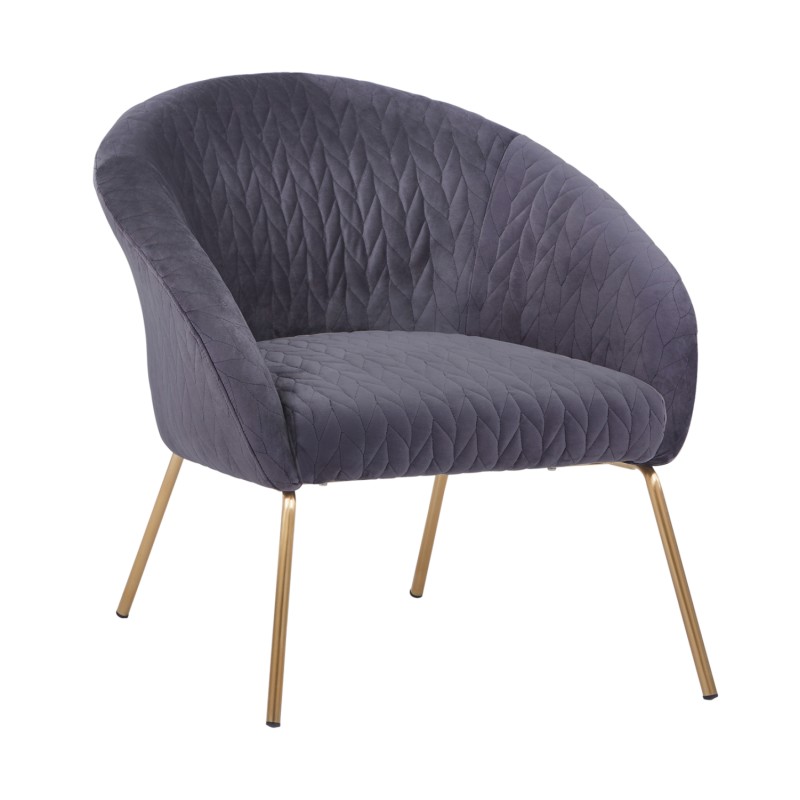 FK8549.01 Armchair Joyce Velvet Grey,metallic legs, 80x76x75 FK8549.01 Armchair Joyce Velvet Grey,metallic legs, 80x76x75