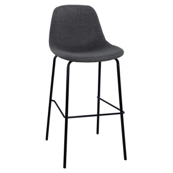 Stool with metallic frame and fabric in grey color 47x50x106cm FK8579.10