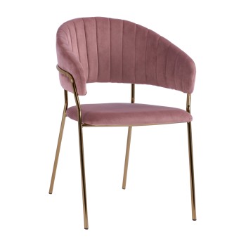 Armchair Theodore FK8520.02 Velvet Rotten Apple with metallic frame 55x50x82 cm