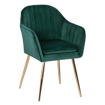 Armchair Sawyer FK8523.03 from velvet Cyppress Green color with gold legs 55x60x83 cm