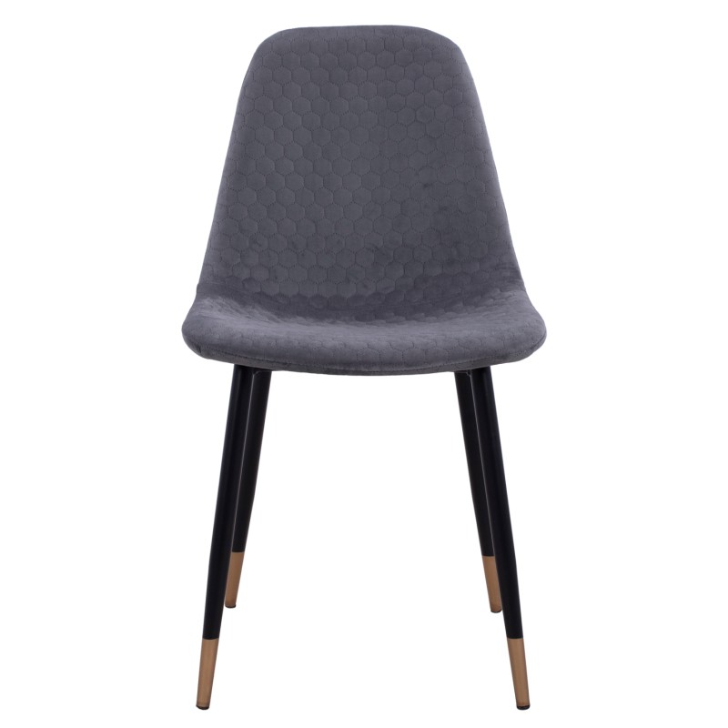Chair Lucille FK8552.01 from Velvet Grey and metallic frame 45x56x81cm