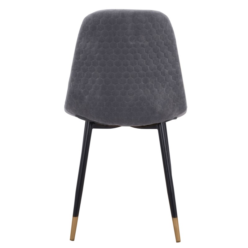 Chair Lucille FK8552.01 from Velvet Grey and metallic frame 45x56x81cm