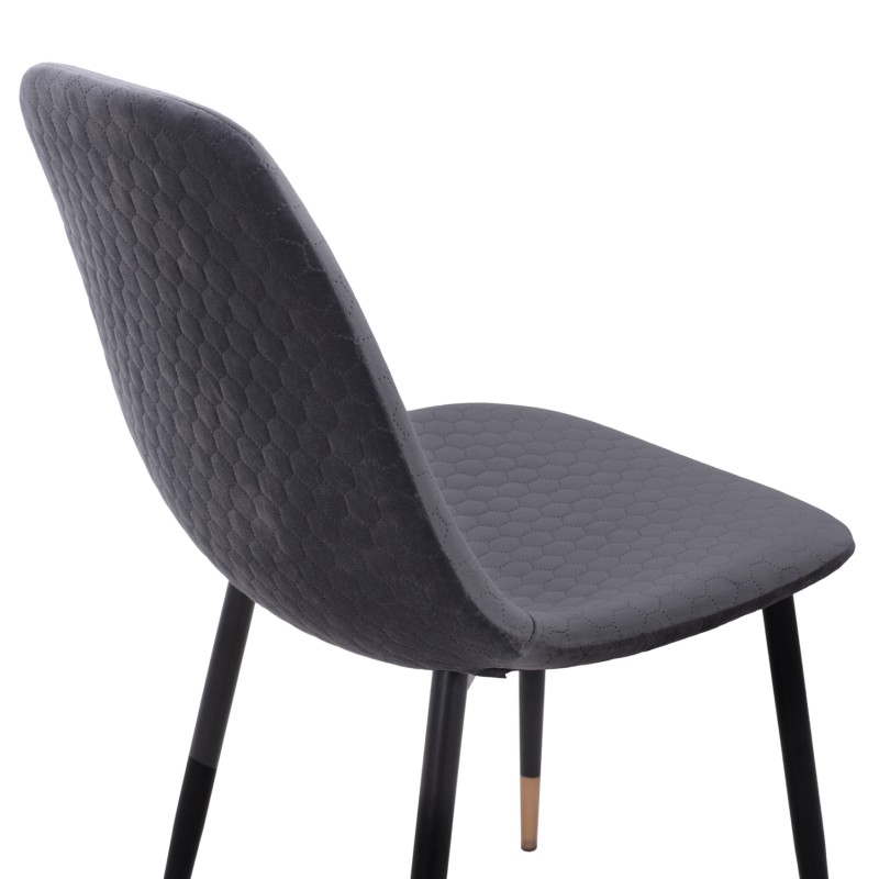 Chair Lucille FK8552.01 from Velvet Grey and metallic frame 45x56x81cm