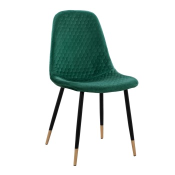 Chair Lucille FK8552.03 from Velvet Cyppress Green color with metallic frame 45x56x81cm
