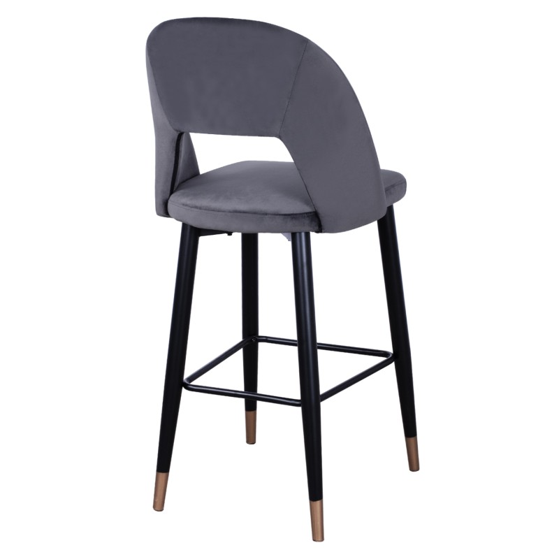 Bar Stool Harper FK8526.01 Velvet Grey with Metallic Frame 50Χ51Χ111cm Bar Stool Harper FK8526.01 Velvet Grey with Metallic Frame 50Χ51Χ111cm