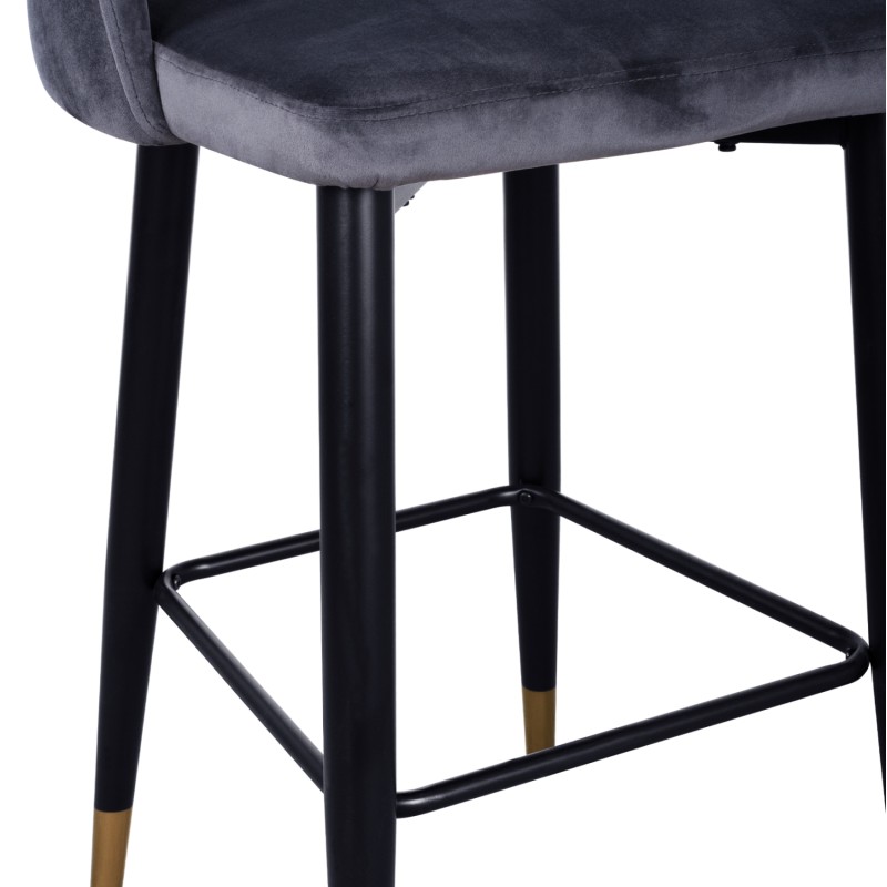 Bar Stool Harper FK8526.01 Velvet Grey with Metallic Frame 50Χ51Χ111cm Bar Stool Harper FK8526.01 Velvet Grey with Metallic Frame 50Χ51Χ111cm