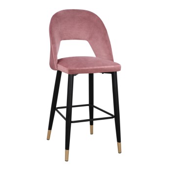 Bar Stool Harper FK8526.02 Velvet Rotten Apple with metallic Frame 50Χ51Χ111cm