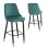 Bar Stool SERENITY FK8519.03 Velvet Cypress Green Color and metallic frame 51x57x110cm