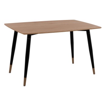 KITCHEN TABLE ALIZA FK8553.01 NATURAL COLOR&BLACK METAL LEGS  120x80x75cm