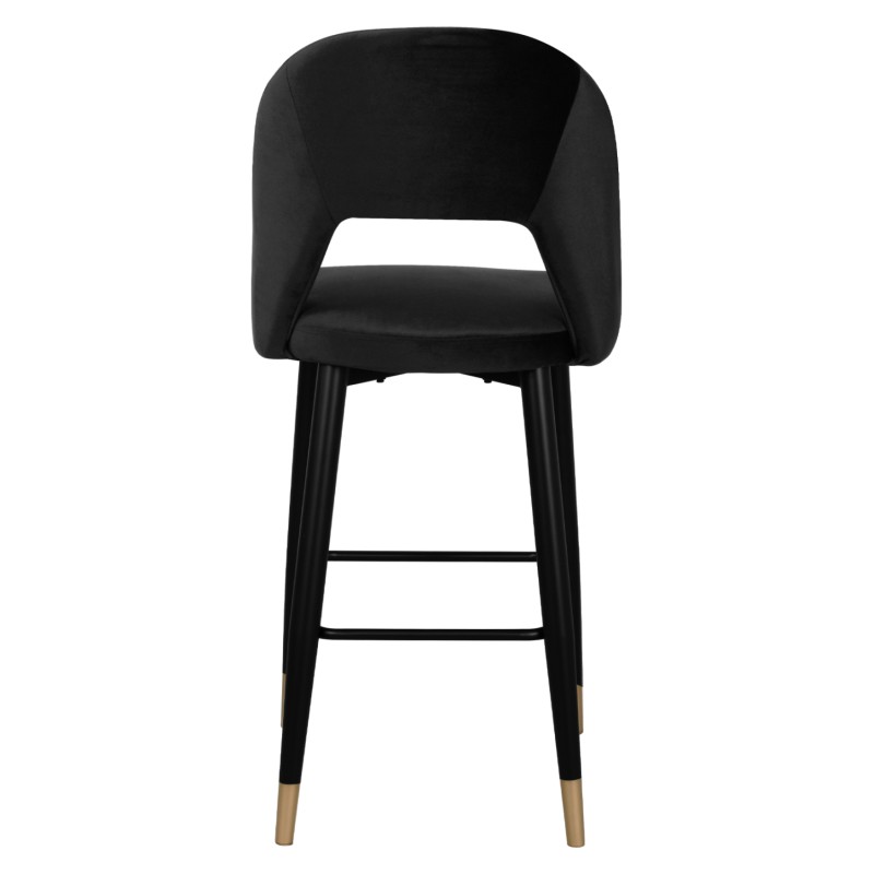 Bar Stool Harper FK8526.04 Velvet Black with metallic frame 50Χ51Χ111cm Bar Stool Harper FK8526.04 Velvet Black with metallic frame 50Χ51Χ111cm