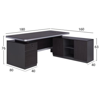 Professional office right corner FK2092R Rosewood 180x160x76cm Professional office right corner FK2092R Rosewood 180x160x76cm