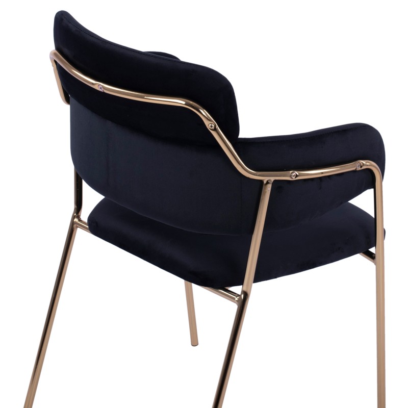 Armchair Kelso FK8521.04 Velvet Black & Gold Leg 52,5x52x80 cm Armchair Kelso FK8521.04 Velvet Black & Gold Leg 52,5x52x80 cm