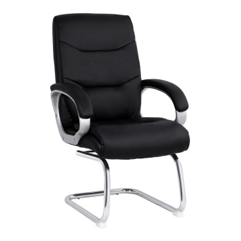 CONFERENCE ARMCHAIR SEMI-SWIVEL ZAMORA FK1088.01 BLACK PU LEATHER 63Χ70Χ102Hcm.