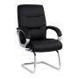 CONFERENCE ARMCHAIR SEMI-SWIVEL ZAMORA FK1088.01 BLACK PU LEATHER 63Χ70Χ102Hcm.