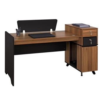 Professional Office Melamine FK2351 Natural-Dark Grey 150x60x88cm