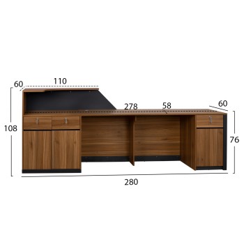 Professional Reception Desk FK2352 280x62x108cm Professional Reception Desk FK2352 280x62x108cm