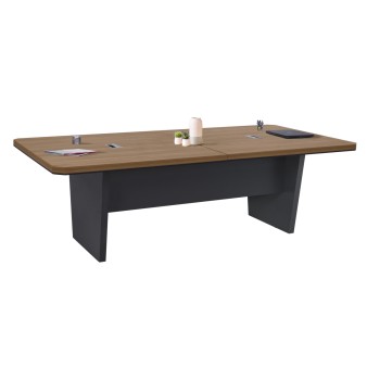Professional Conference desk FK2361 in natural and dark grey 240x120x75cm