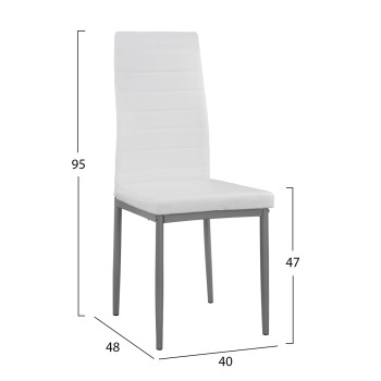 Metallic chair Lady FK0037.11 White PU Metalic Frame K/D 40x48x95H cm Metallic chair Lady FK0037.11 White PU Metalic Frame K/D 40x48x95H cm
