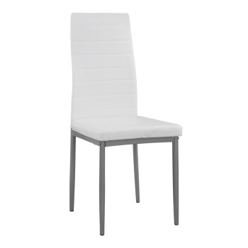 Metallic chair Lady FK0037.11 White PU Metalic Frame K/D 40x48x95H cm