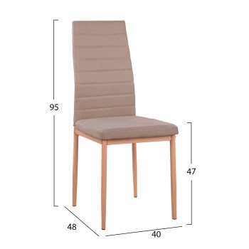 Metallic Chair Lady FK0037.14 Beige Fabric with metallic frame K/D 40x48x95 cm Metallic Chair Lady FK0037.14 Beige Fabric with metallic frame K/D 40x48x95 cm