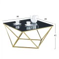 Coffee table Willow FK8613.01 with black glass and gilded base 80X80X45 cm Coffee table Willow FK8613.01 with black glass and gilded base 80X80X45 cm