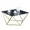 Coffee table Willow FK8613.01 with  black glass and gilded base 80X80X45 cm