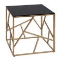 Side Table JANA with black glass and gold base 55x55x55Hcm.FK8619.01 Side Table JANA with black glass and gold base 55x55x55Hcm.FK8619.01