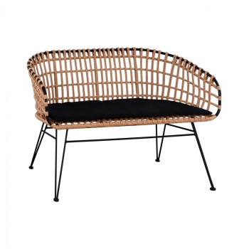 Metallic Bence Allegra FK5692 with wicker Black-Beige 124x57x77cm