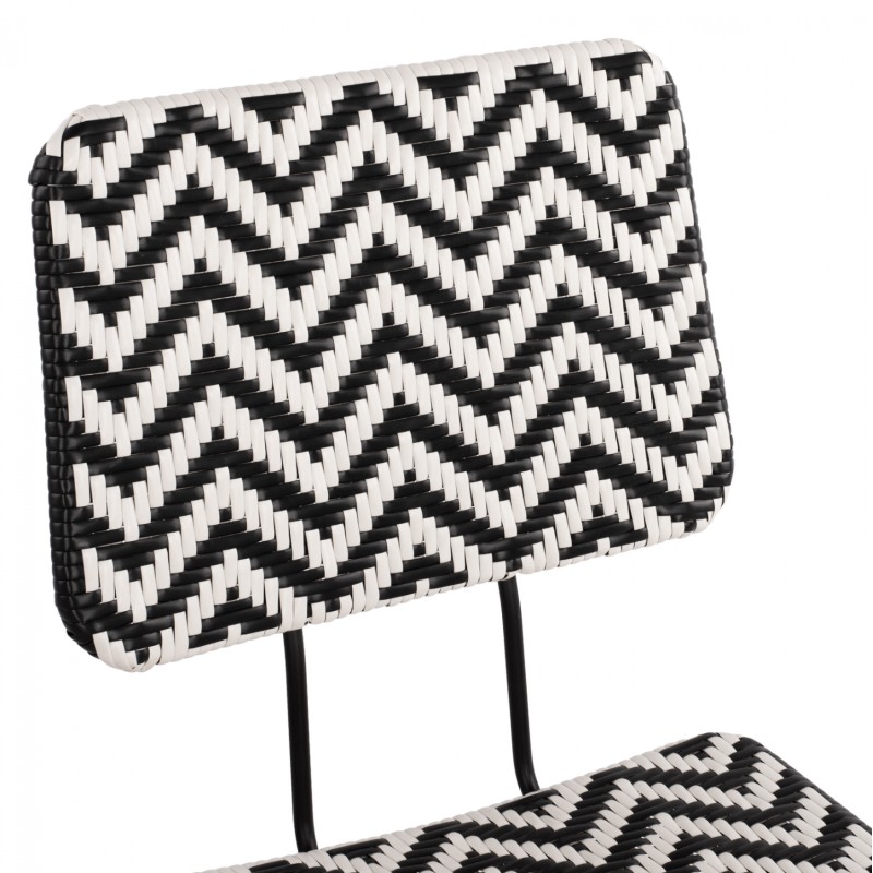 Metallic chair Allegra FK5693 with wivker Black-White 46x56x88cm Metallic chair Allegra FK5693 with wivker Black-White 46x56x88cm