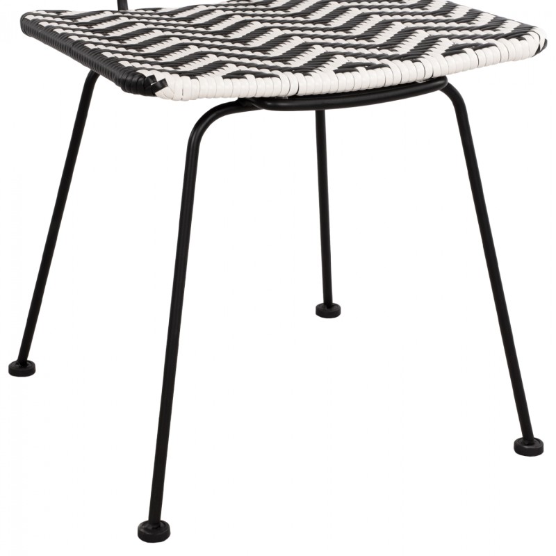 Metallic chair Allegra FK5693 with wivker Black-White 46x56x88cm Metallic chair Allegra FK5693 with wivker Black-White 46x56x88cm