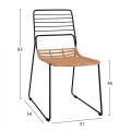 Metallic chair Allegra FK5694 with wicker beige 51x54x83cm Metallic chair Allegra FK5694 with wicker beige 51x54x83cm