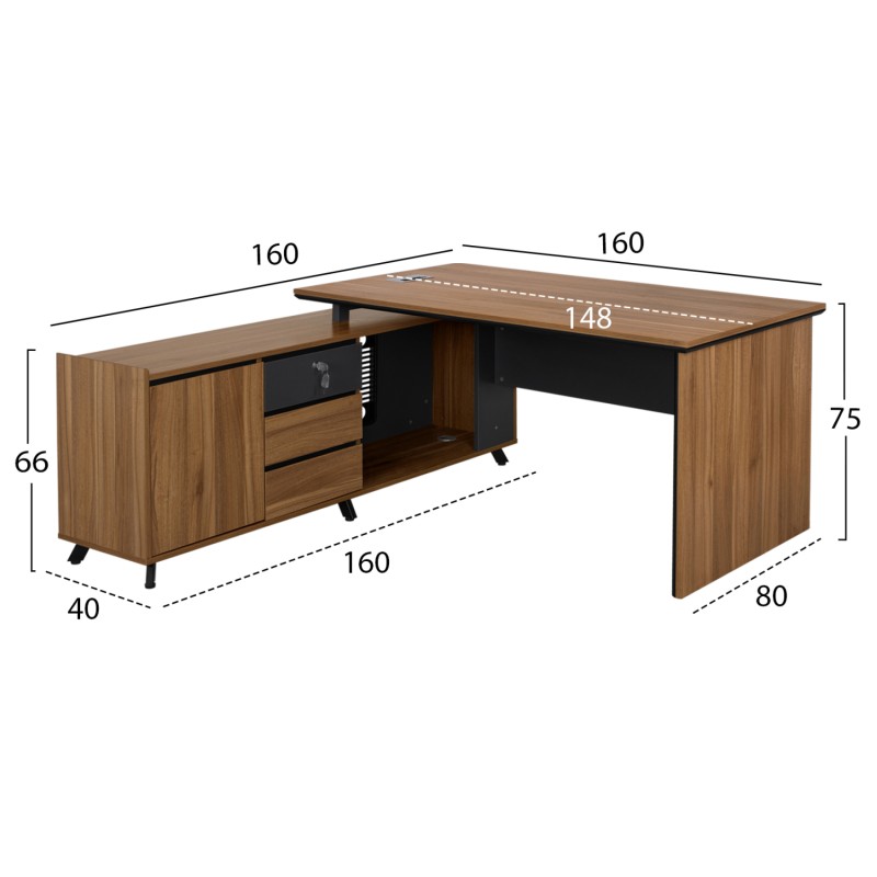 Professional Office with reversible angle Supreme 160x160x75cm FK2348 Professional Office with reversible angle Supreme 160x160x75cm FK2348