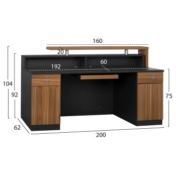 Professional reception desk Supreme 200x62x104 FK2362 Professional reception desk Supreme 200x62x104 FK2362