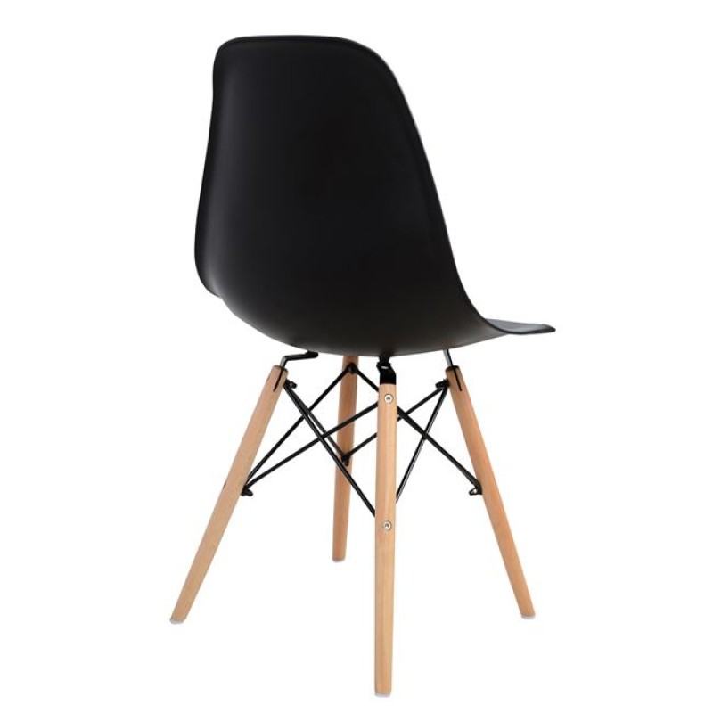 Chair with wooden legs and seat Twist PP black FK8460.02 46x50x82 cm Chair with wooden legs and seat Twist PP black FK8460.02 46x50x82 cm