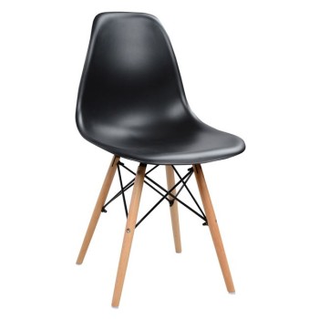 Chair with wooden legs and seat Twist PP black FK8460.02 46x50x82 cm