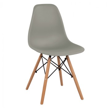 Chair with wooden legs and seat Twist PP Grey FK8460.10 46x50x82 cm