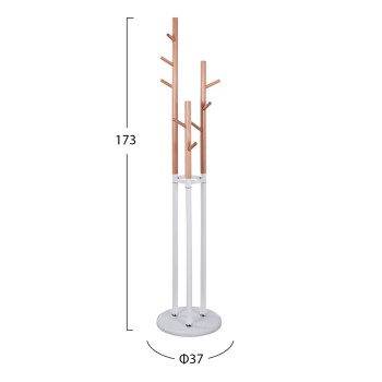 Metallic coat hanger Wyatt beech wood and white Diameter 37x173cm FK8610.01 Metallic coat hanger Wyatt beech wood and white Diameter 37x173cm FK8610.01
