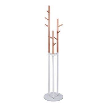 Metallic coat hanger Wyatt beech wood and white Diameter 37x173cm FK8610.01