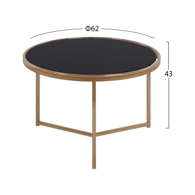 Round Table Francesco FK8607 with glass surface and metallic frame Round Table Francesco FK8607 with glass surface and metallic frame