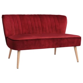 Velvet 2seater sofa Andy FK8401.06 in red color 128x70x77 cm.