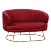 Velvet sofa 2 seater Arien FK8492.06 in red color with gold base 125x80x84 cm