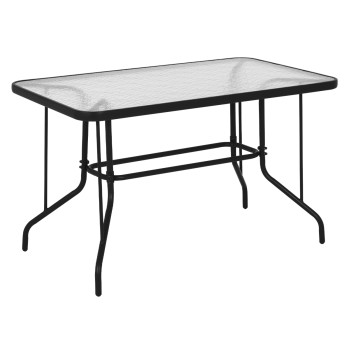OUTDOOR METALLIC TABLE ADAM FK5679.01 GREY WITH REINFORCED GLASS TOP 120Χ70Χ71Hcm.