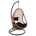 Hanging armchair nest FK5541.04 with beige wicker & black pillows Diameter 105x195cm Hanging armchair nest FK5541.04 with beige wicker & black pillows Diameter 105x195cm
