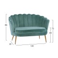 Sofa 2 seater Coquille FK8627.07 from peanut color with gold legs 130x77x83cm Sofa 2 seater Coquille FK8627.07 from peanut color with gold legs 130x77x83cm