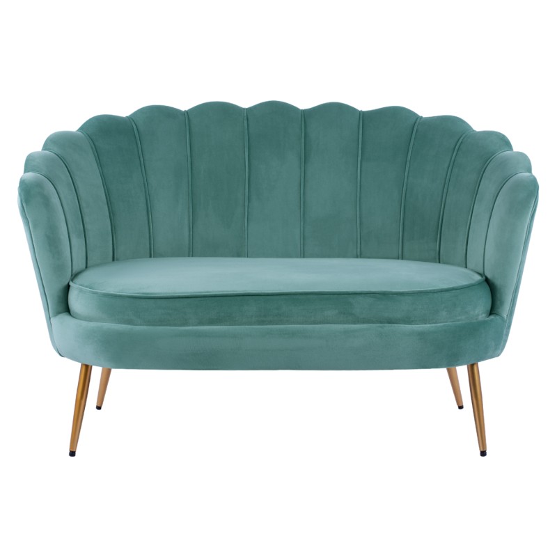 Sofa 2 seater Coquille FK8627.07 from peanut color with gold legs 130x77x83cm Sofa 2 seater Coquille FK8627.07 from peanut color with gold legs 130x77x83cm