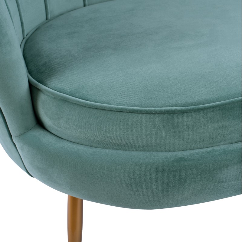 Sofa 2 seater Coquille FK8627.07 from peanut color with gold legs 130x77x83cm Sofa 2 seater Coquille FK8627.07 from peanut color with gold legs 130x77x83cm