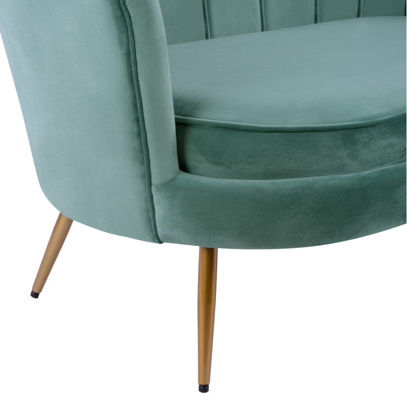 Sofa 2 seater Coquille FK8627.07 from peanut color with gold legs 130x77x83cm Sofa 2 seater Coquille FK8627.07 from peanut color with gold legs 130x77x83cm