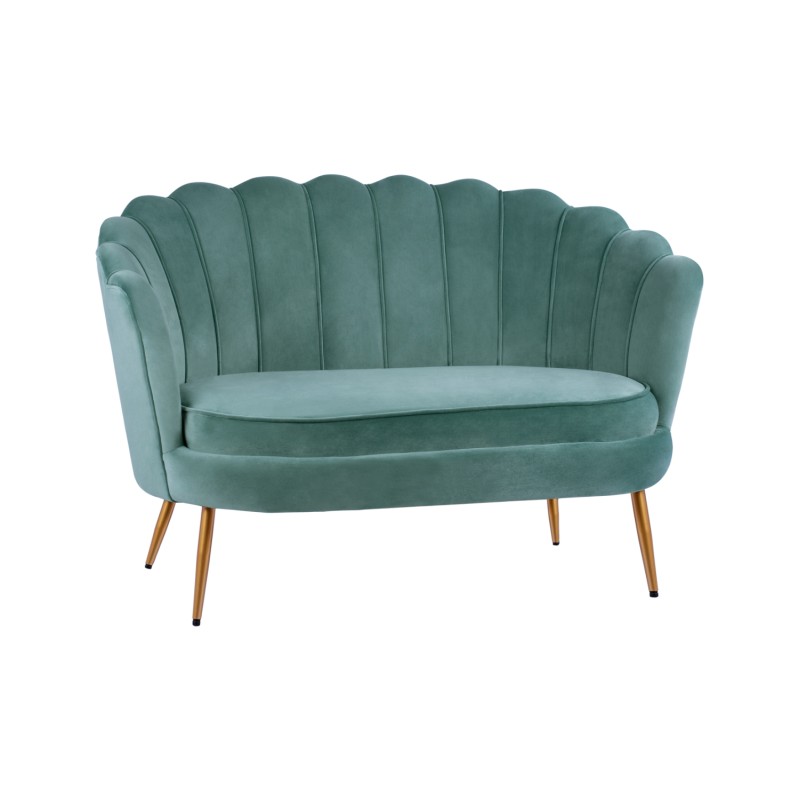 Sofa 2 seater Coquille FK8627.07 from peanut color with gold legs 130x77x83cm Sofa 2 seater Coquille FK8627.07 from peanut color with gold legs 130x77x83cm
